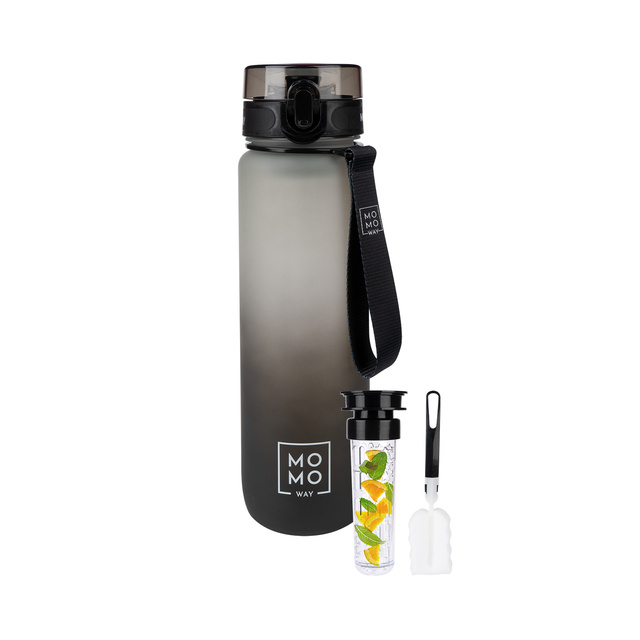 MOMO WAY Water bottle gray-black | gift idea | BPA free | Tritan