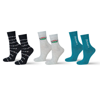 Set of 3x SOXO women's socks | happy socks | for a fan of the series Friends | gift | colors