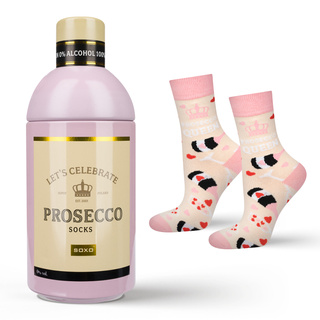 Women's SOXO GOOD STUFF socks with Prosecco in a bottle
