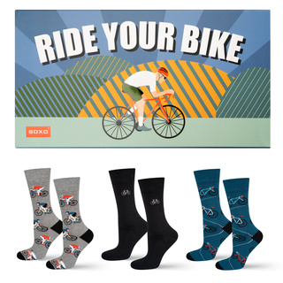Men's colorful socks SOXO bike - 3 pairs