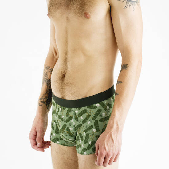 Men's boxer shorts Cucumbers in a SOXO jar Cheerful underwear a gift for him