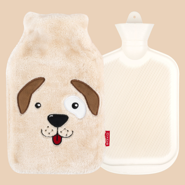 LARGE hot water bottle 1.8l SOXO heater in a plush cover Dog idea for a gift