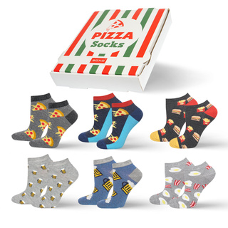 Set of 6x SOXO GOOD STUFF men's socks in a pizza box