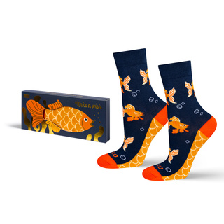 SOXO women's gold fish socks