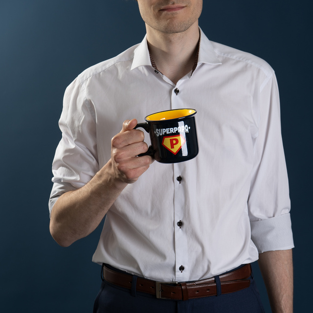 Set of men's socks Super Papa in a cup with a keychain