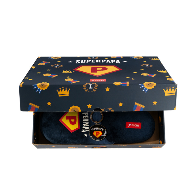 SOXO Super Papa men's slippers and key ring