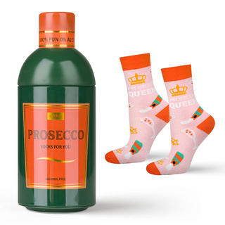 Women's SOXO GOOD STUFF socks with Prosecco in a bottle
