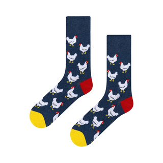 Men's colorful SOXO GOOD STUFF socks funny chickens