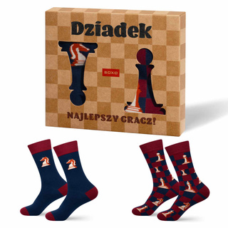 Men's Socks SOXO Chess for Grandpa - 2 Pairs