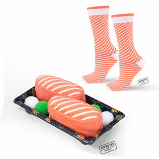 Colorful women's men's SOXO socks Sushi in a box