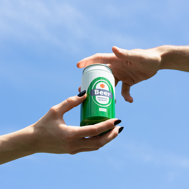 Men's colorful SOXO GOOD STUFF socks funny beer in a gift box