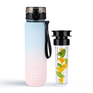 MOMO WAY Water bottle blue and pink | ideal for travel | BPA free | Tritan