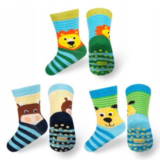 Set of 3x Colorful SOXO children's socks animals