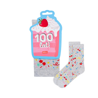 Pink SOXO women's socks with Polish inscriptions funny gift