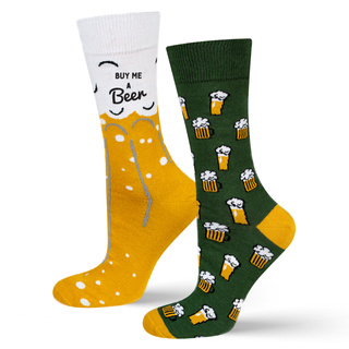 Men's colorful SOXO GOOD STUFF socks funny beer