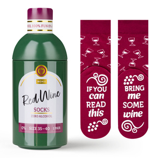 Women's SOXO GOOD STUFF socks with Red Wine in a bottle