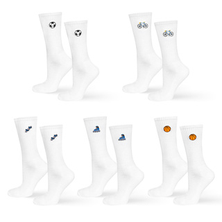 SOXO men's white socks with embroidery - 5 pairs