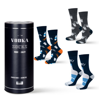 Set of 3x Colorful men's socks SOXO GOOD STUFF Vodka for a gift
