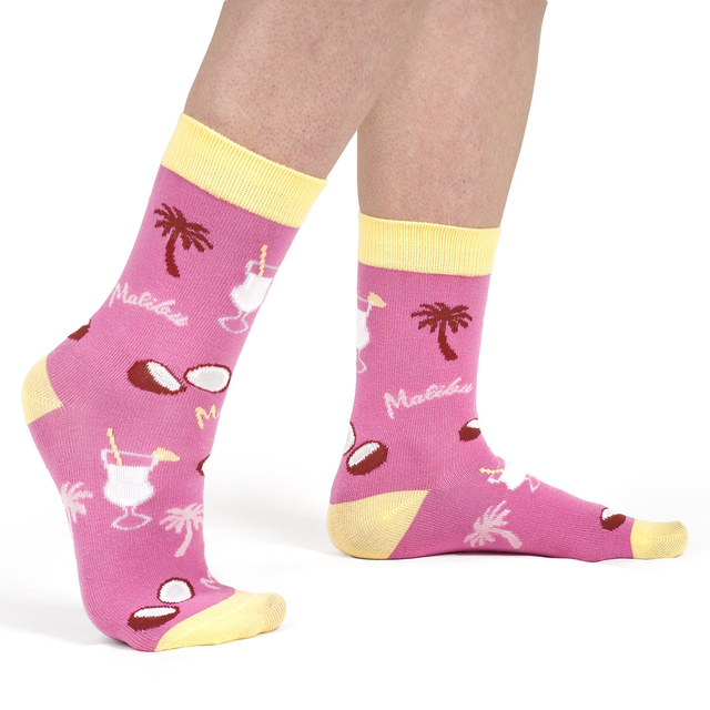 Women's SOXO GOOD STUFF socks with Coconut in a bottle