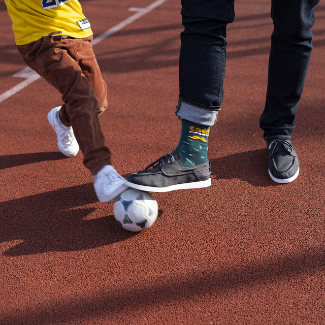 Men's socks colorful SOXO with the inscription "Tata Rządzi" | Father's Day gift